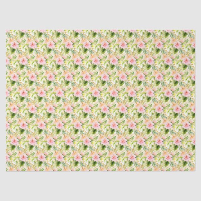 Tropische Dschungelblüten Seidenpapier (Vorderseite)
