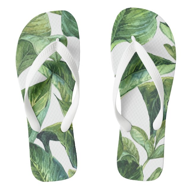 Tropische Dschungelpalme Blätter Flip Flops (Fußbett)
