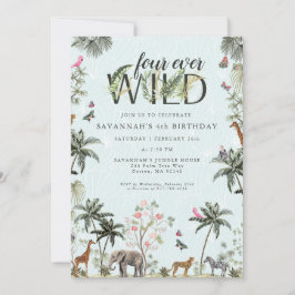 Tropische Dschungeltiere | Vier Ever Wild Einladung