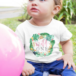 Tropische Dschungeltiere zum ersten Geburtstag Baby T-shirt