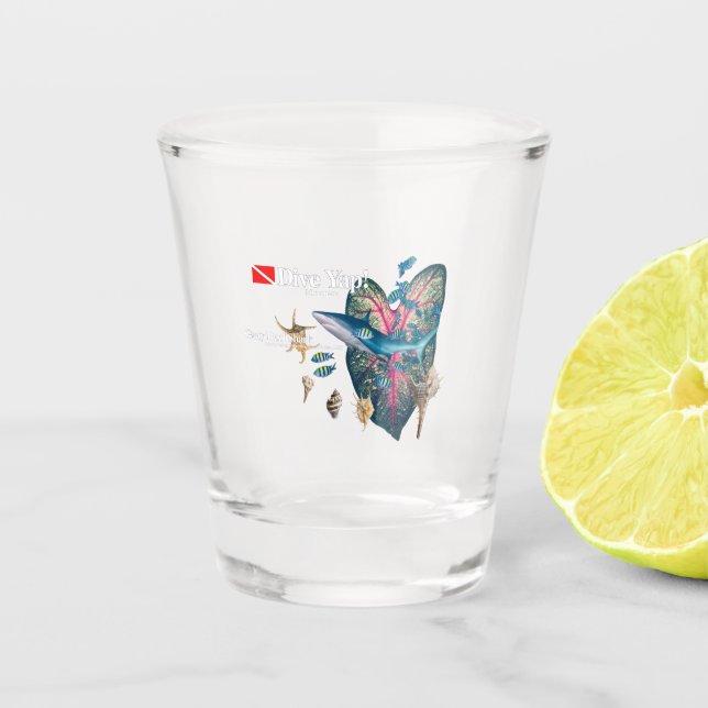 Tropische Einladung Schnapsglas (Vorderseite)