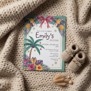 Tropische Einladung zur Babyparty mit Ananas-Motiv