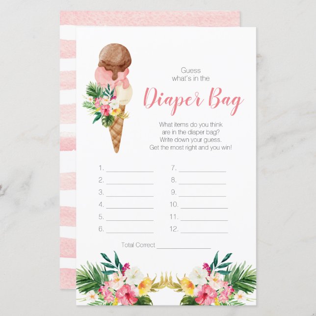 Tropische Eiscreme: Was ist in der Windeltasche? (Vorne/Hinten)