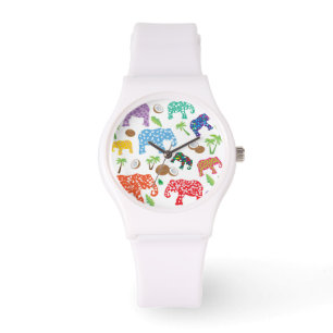Tropische Elefanten Armbanduhr