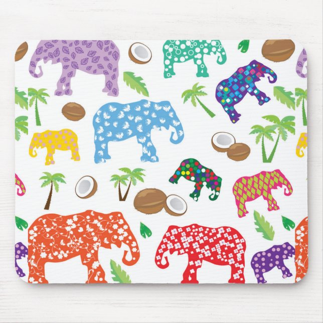 Tropische Elefanten Mousepad (Vorne)