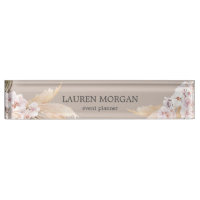 Tropische elegante florale Monogramm Desk Namplate