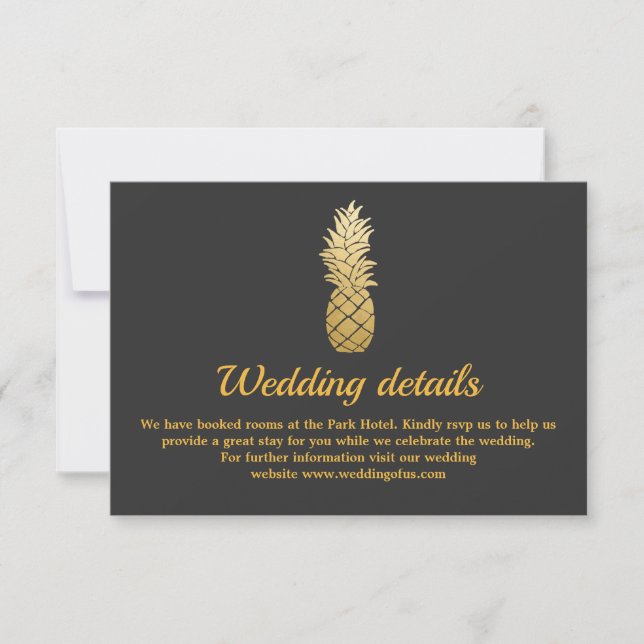 Tropische Eleganz | Ananas - Hochzeiten Einladung (Vorderseite)