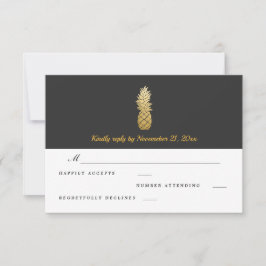 Tropische Eleganz | Ananas Wedding RSVP Karte
