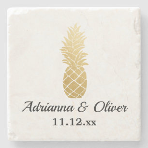 Tropische Eleganz Ananassehe Steinuntersetzer