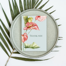 Tropische Eleganz Anthurium Hochzeits-Dankeskarten