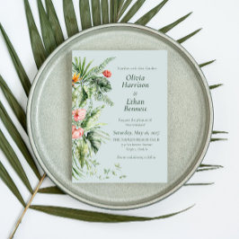 Tropische Eleganz Botanische Hochzeitseinladung Einladung