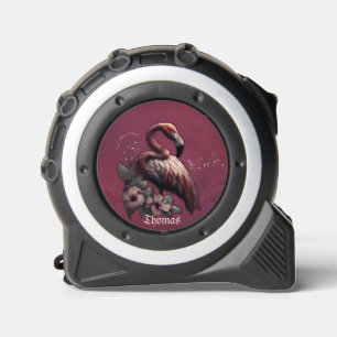 Tropische Eleganz, der Flamingo in der Dämmerung. Maßband