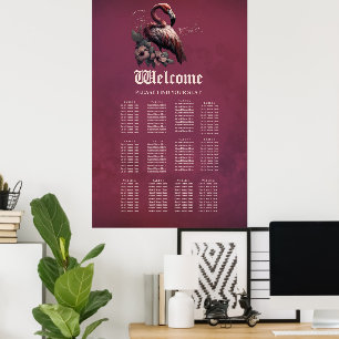 Tropische Eleganz, der Flamingo in der Dämmerung. Poster