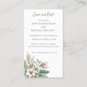 Tropische Eleganz - Hochzeit Save the Date- Visitenkarte