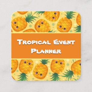 Tropische Ereignisse Ananas-Visitenkarte Quadratische Visitenkarte