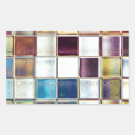 Tropische Erinnerungen Mosaik Kunst Rechteckiger Aufkleber