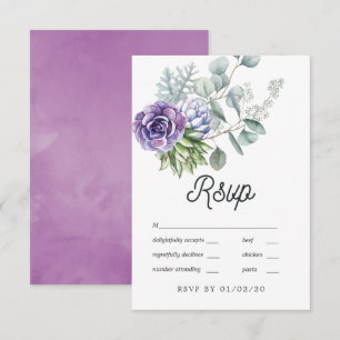 Tropische Eukalyptus-Sukkulenten-Hochzeits-RSVP-Ka RSVP Karte