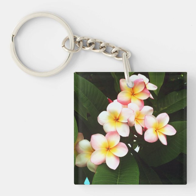 Tropische Exotic-Frangipani-Blume Schlüsselanhänger (Vorderseite)