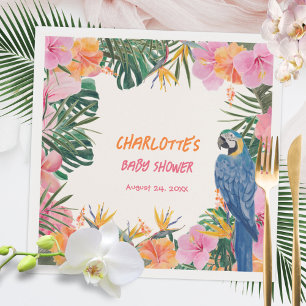Tropische Exotic Parrot Wasserfarbe Babydusche Serviette