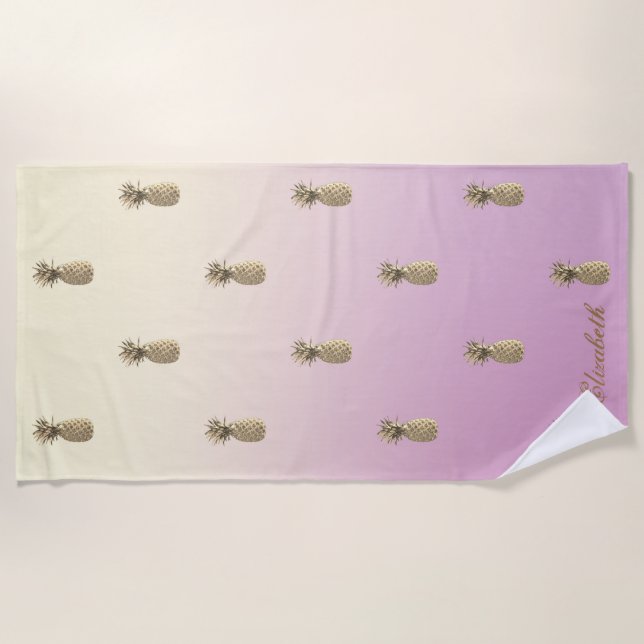Tropische Exotik, Ananas Strandtuch (Vorderseite)