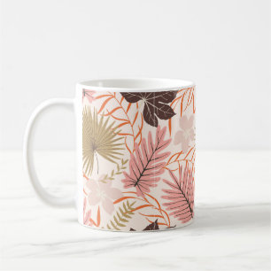 Tropische exotische Blätter handgezeichnet Vintag  Kaffeetasse