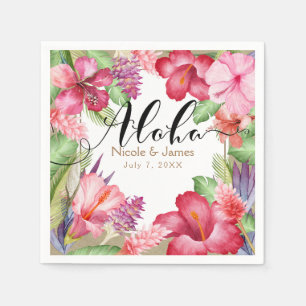 Tropische exotische Blumen Elegante hawaiianische Serviette