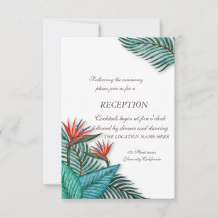 Tropische exotische Blumen Hochzeit Einladung