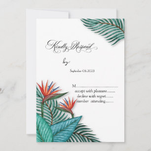 Tropische exotische Blumen RSVP Einladung