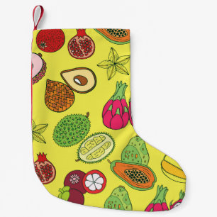 Tropische exotische Früchte handGezeichnet Muster Kleiner Weihnachtsstrumpf
