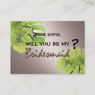 Tropische, exotische Monstera-Blätter für Hochzeit Begleitkarte