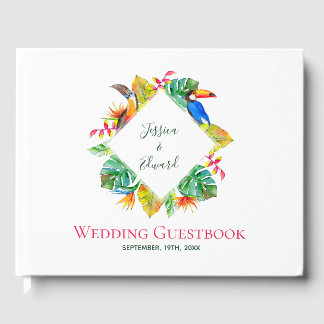 Tropische exotische Vögel Hawaiianische Hochzeit Gästebuch