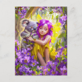 Tropische Fairy mit Koalas und Orchideen Postkarte