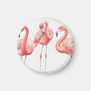 Tropische   Familie der Flamingos Magnet