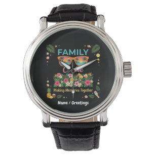 Tropische Familien-Kreuzfahrt-Erinnerungen Floral  Armbanduhr