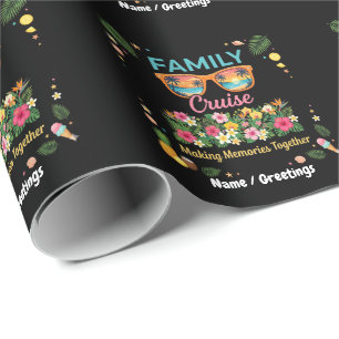 Tropische Familien-Kreuzfahrt-Erinnerungen Floral Geschenkpapier