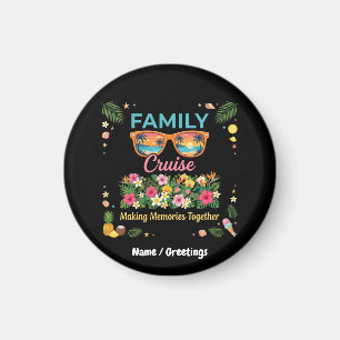 Tropische Familien-Kreuzfahrt-Erinnerungen Floral  Magnet