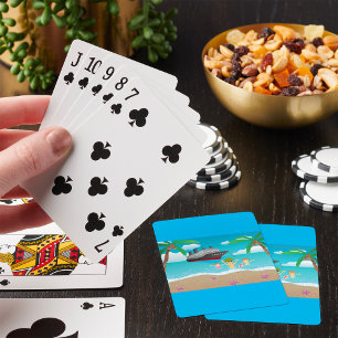 Tropische Familien-Strand-Kreuzfahrt-Spaß Spielkarten