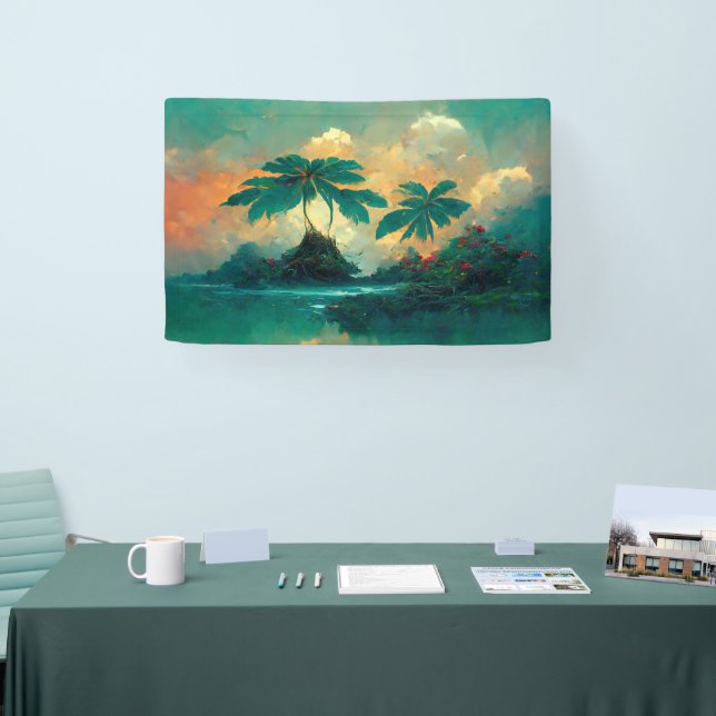 Tropische Fantasy Sea & Palm Trees Banner (Messe)
