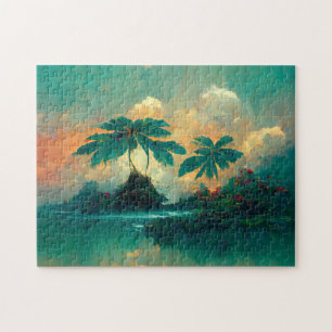 Tropische Fantasy Sea & Palm Trees Puzzle