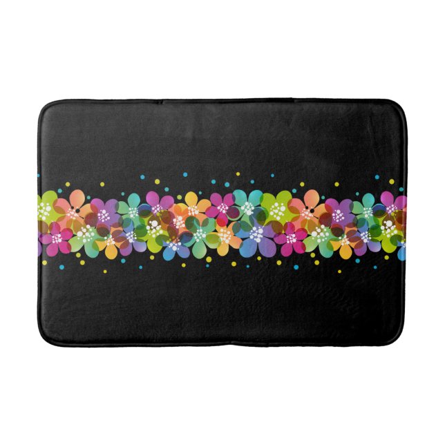 Tropische Farben Blumengrafik Badematte (Vorderseite)