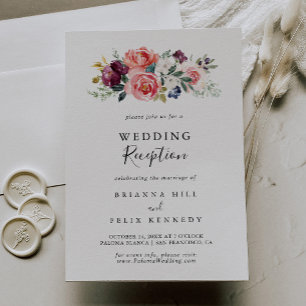 Tropische farbenfrohe Sommer-Blumen-Hochzeitsempfa Einladung