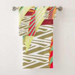 Tropische Federn Bohemian Handtuch Badhandtuch Set