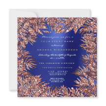 Tropische Fern-Blätter, Gerahmte Rose Gold Kupfer 