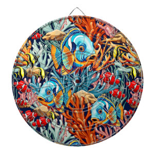 Tropische Fisch Bunte Sommer Stimmung Dartscheibe