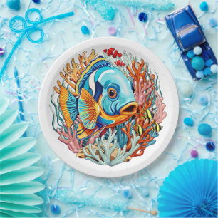 Tropische Fisch Bunte Sommer Stimmung Pappteller