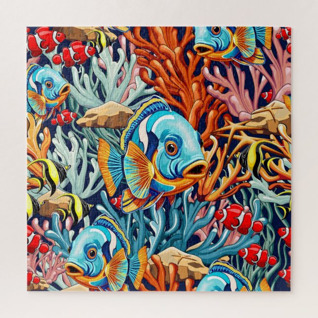 Tropische Fisch Bunte Sommer Stimmung Puzzle (Vertikal)