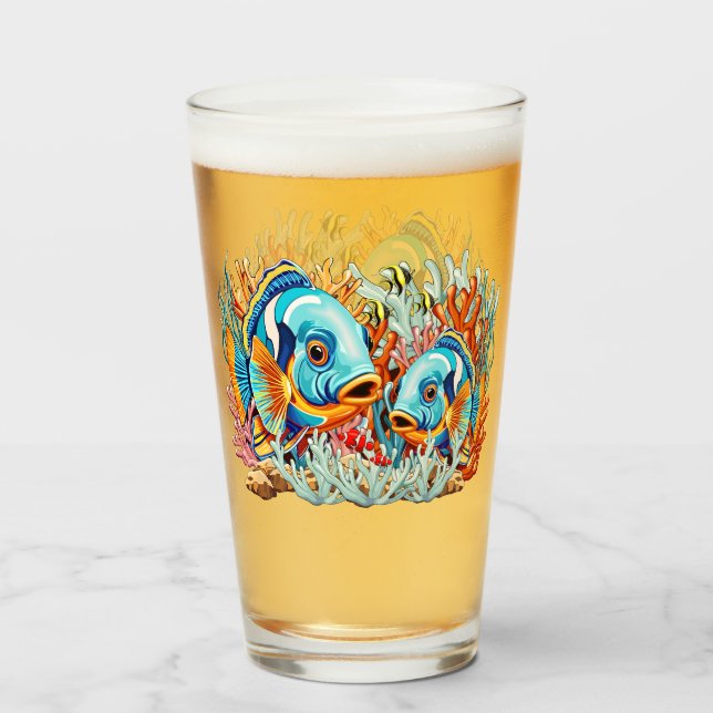 Tropische Fisch Bunte Sommerstimmung Glas (Vorne (Gefüllt))