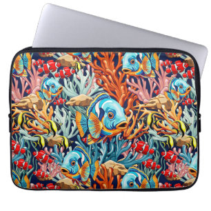 Tropische Fisch Bunte Sommerstimmung Laptopschutzhülle