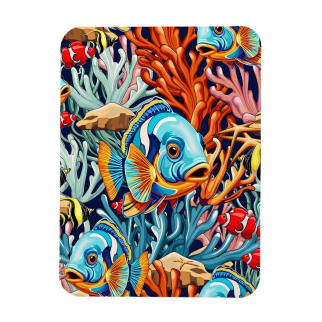 Tropische Fisch Bunte Sommerstimmung Magnet (Vertikal)