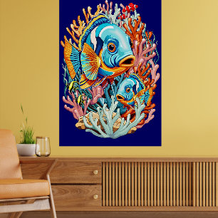 Tropische Fisch Bunte Sommerstimmung Poster